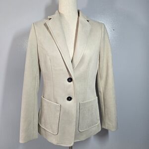 NWOT Tahari Faux Suede Creme Colored Blazer, s6